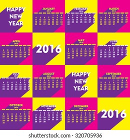 creative retro style new year calender 2016 design vector