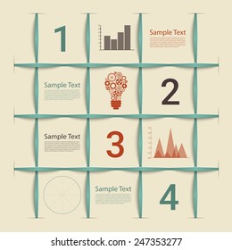 Creative retro style squers infographic template. Esp10 vector for your design