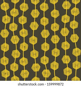 creative retro swirl hexagonal design pattern background vector