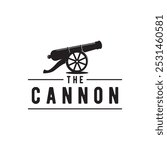 Creative retro vintage cannon logo isolated background.