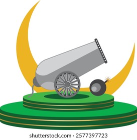 Creative retro vintage cannon logo isolated background.