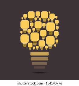 creative retro yellow glow bulb  stock vector