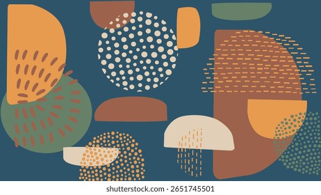 Creative retro-inspired composition with organic shapes, vibrant colors and subtle textures to enhance visual storytelling.