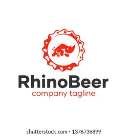 Creative Rhino Beer Logo Design Idea