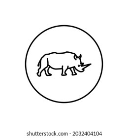 Creative Rhino Icon on white background.