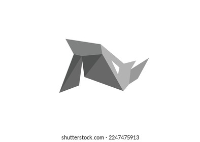 creative rhinoceros polygons logo design vector symbol illustration	