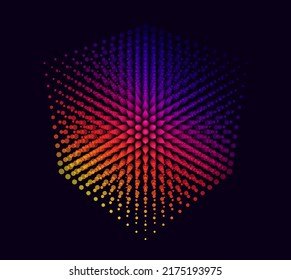 Creative Rhombus Design Element  Colorful Particles Square  3D Cube  Vector Illustration for Banner  Poster  Presentation Design 