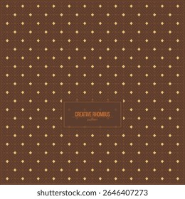 creative rhombus pattern with dark brown background and gold line