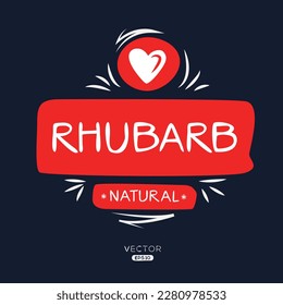 Kreativ (Rhubarb), Rhubarb-Etikett, Vektorgrafik.