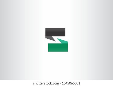 Creative Ribbon Shape Logo Template vector icon illustration design with black and green logo.