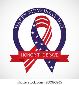 Creative Ribbon with USA Flag For Memorial Day.