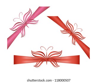 Creative ribbons with butterflies