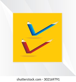 creative right mark symbol vector 