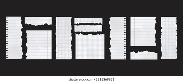 Creative ripped paper collage texture bundle