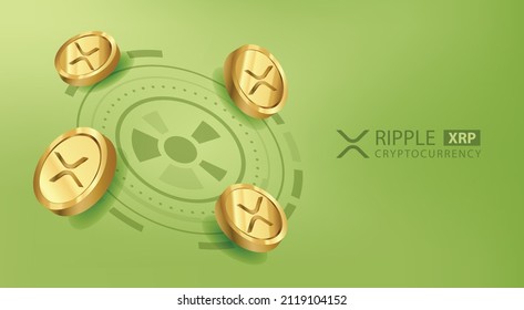 Creative RIpple XRP Cryptocurrency based on block chain concept vector illustration for banner, background, poster and wallpaper