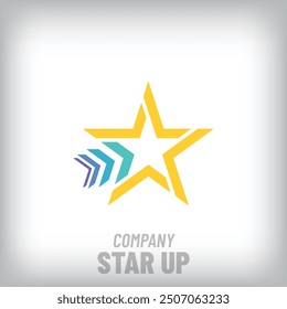 Creative rising star modern logo. Corporate company and target icon set. vector