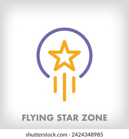 Creative rising star space logo. Unique creative colors. Success goal and reward logo template. vector.