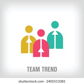 Creative rising team trend logo. Unique color transitions. Colleagues development corporate logo template. vector