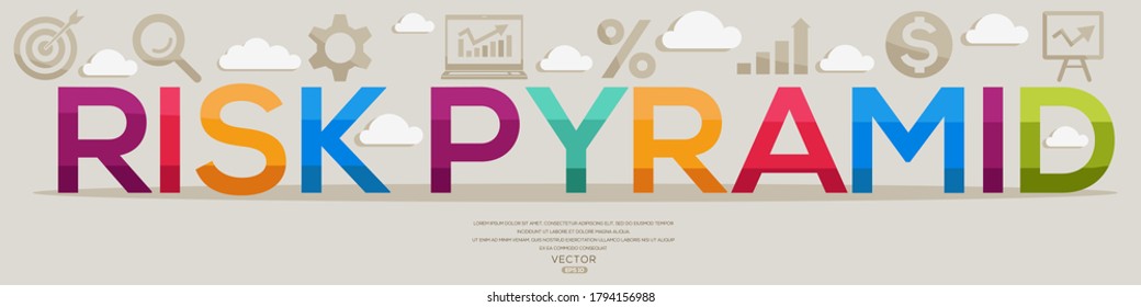 Creative (Risk Pyramid) Design,letters and icons,Vector illustration.	