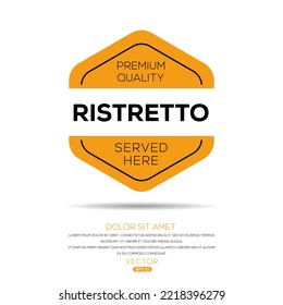 Kreatives Getränk (Ristretto), Ristretto-Aufkleber, Vektorgrafik.