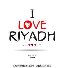 Creative Riyadh text, Can be used for stickers and tags, T-shirts, invitations, vector illustration.