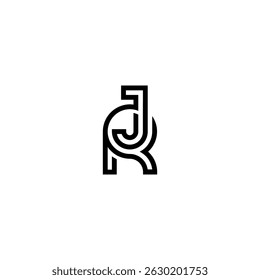 Creative RJ JR Letter Logo Design with Modern Minimal Style.