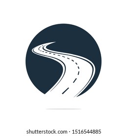 Creative road journey logo design. Road logo vector design template.	