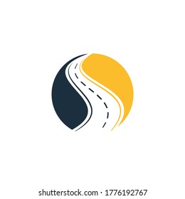 Creative road journey logo design. Road logo vector design template.	
