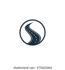 Creative Road Journey Logo Design. Road Logo Vector Design Template.	