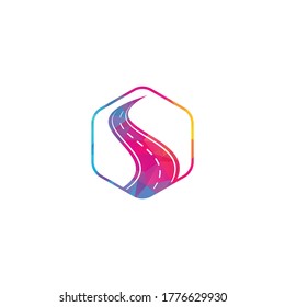 Creative road journey logo design. Road logo vector design template.