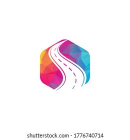 Creative road journey logo design. Road logo vector design template.