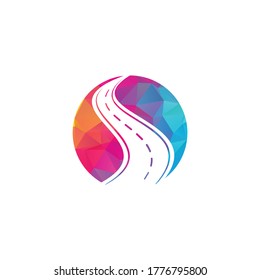 Creative road journey logo design. Road logo vector design template.	