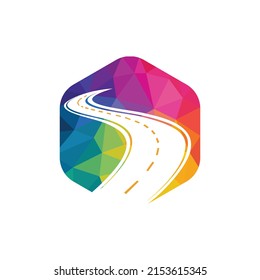Diseño creativo del logo del viaje por carretera. Plantilla de diseño vectorial de logotipo de carretera.