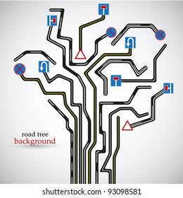 creative road tree. Vector illustration