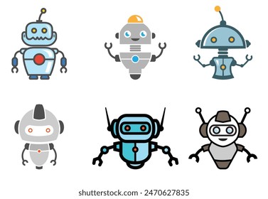 Creative Robot and bot collection Logo Vector Design Illustration	

