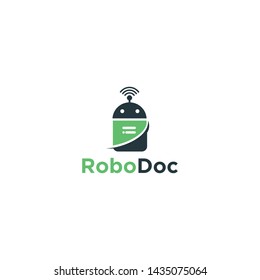 Creative robot document Logo Design Template 