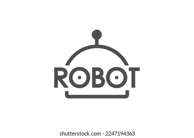 creative robot head alphabet letter symbol logo design vector icon illustration	