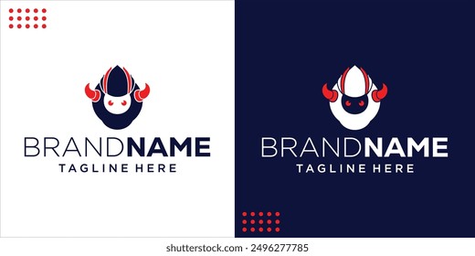 Creative Robot Logo With Horns, Design Inspiration, Illustration, Vector
