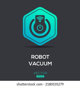 Creative (Robot Vacuum) Icon, Vector Sign.