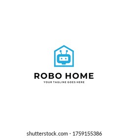 Creative Robotic house icon Concept logo design template 