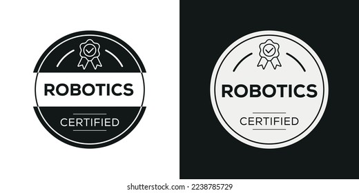 Creative (Robotics) Certified badge, vector illustration.