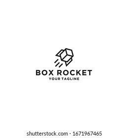 Creative Rocket Box Logo Template Design Vector