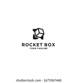 Creative Rocket Box Logo Template Design Vector