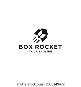 Creative Rocket Box Logo Template Design Vector