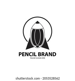 Diseño vectorial de lanzamiento del logotipo de cohete creativo en círculo. Plantillas de logotipo de vectores. Ilustración con lápiz.