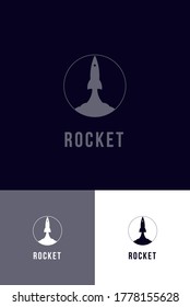 Creative Rocket Circle Logo Design Illustration