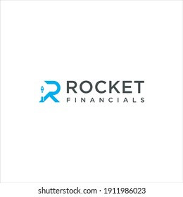 Creative Rocket Financial Logo,with Initial R Vector Illustration