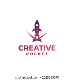 Creative rocket logo design, jet logo, flying rocket design, gradient rocket concept, rocket liquid design