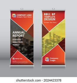 Creative Roll Up Banner. Dark Orange Color Abstract vector eps Template