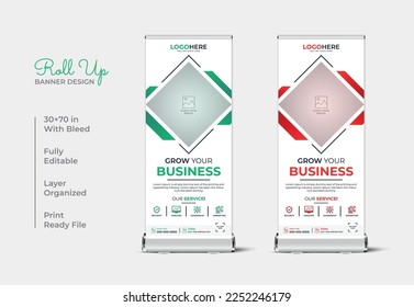 Creative roll up banner design and rack card template